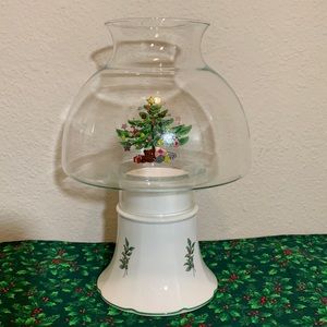 Vintage (1970s) Nikko Happy Holidays Hurricane Candle Lamp